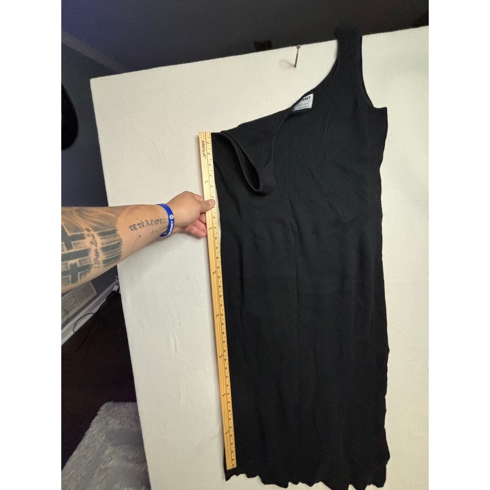 Old Navy Womens Black Ribbed Knit Sleeveless Midi Dress Size L Scoop Neck - Picture 3 of 4